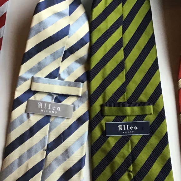 4 striped Altea Milano all silk ties made in Italy 🇮🇹 - Picture 3 of 6